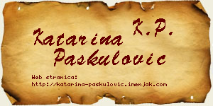 Katarina Paskulović vizit kartica
